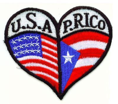 Dulces Tipicos Bandera de Puerto Rico y Bandera de Estados Unidos Bordado Puerto Rico